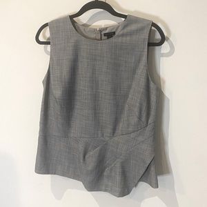 Ann Taylor Grey Suit-like Short Sleeve Blouse